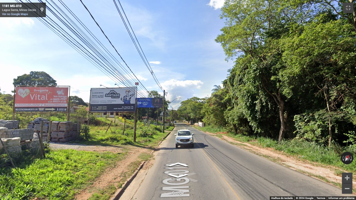 Painel outdoor Av. Pinto Alves – Vila Maria iluminado II (10x2,5) em Lagoa Santa, MG
