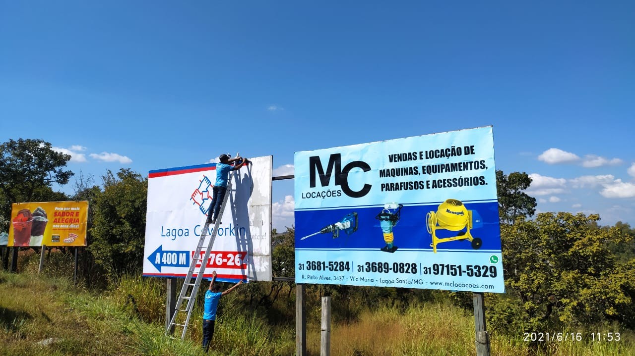 Painel outdoor Av. João Daher – Quebra-molas I (4,5x3) em Lagoa Santa, MG